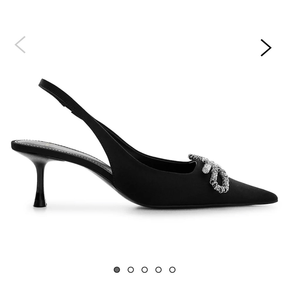Mango jewelled bow low heel size 39
